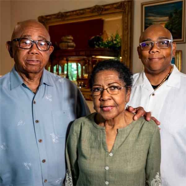 From left are Joseph, Clara and Erick Stewart standing