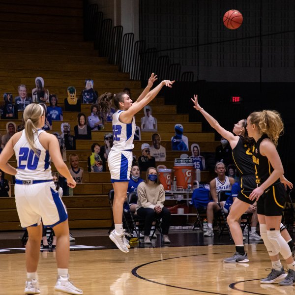 Basketball player shooting a 3-pointer