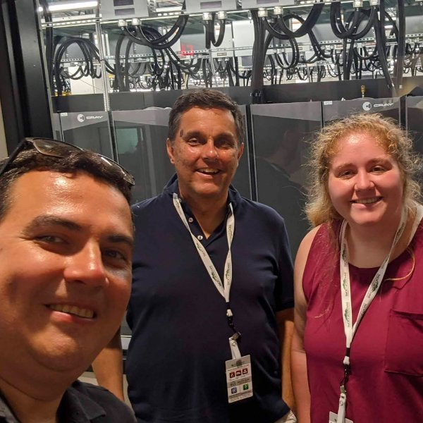 From left are William Godoy, Christian Trefftz and Elise Dettling at the Oak Ridge National Laboratory.