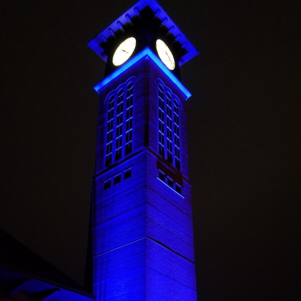 Photo of the carillon tower on the Pew Grand Rapids Campus.