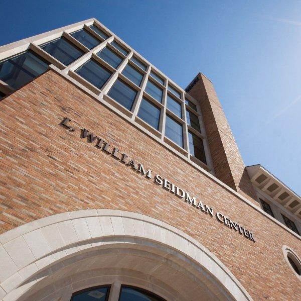 Exterior photo of Seidman Center's main entrance