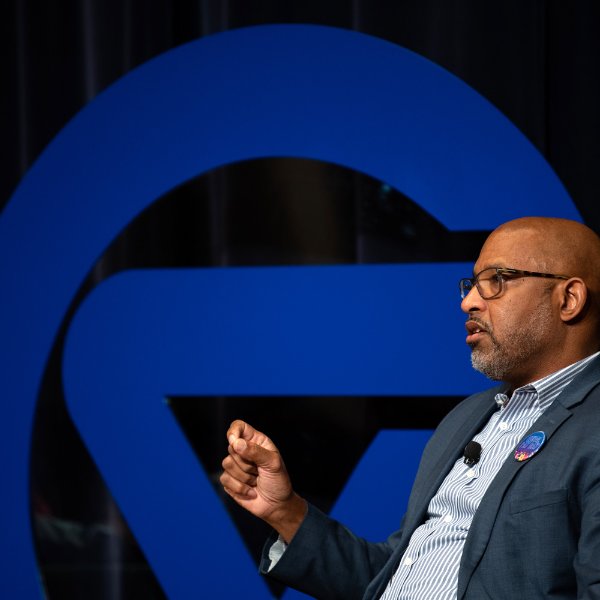 Byron White answers a question during Fireside Chat discussion.