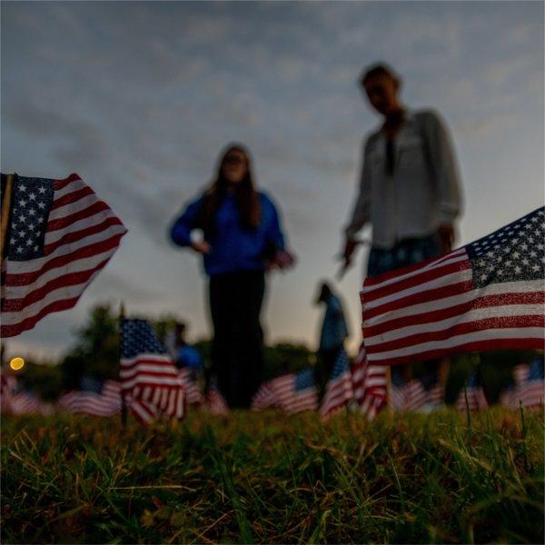Student senate placed flags on the Kirkhof lawn to honor and remember those who lost their lives on September 11, 2001. 



(Photo releases on file)