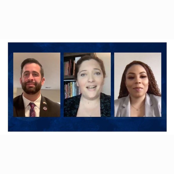 Students participate in a Zoom panel discussion at the Student Veterans of America National Conference.