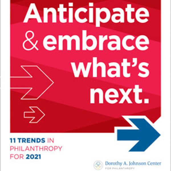 A logo that says anticipate and embrace what's next on a red background.