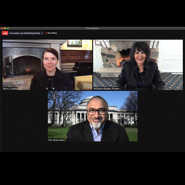 A zoom screengrab with Mantella, Sarma, and Cimitile.