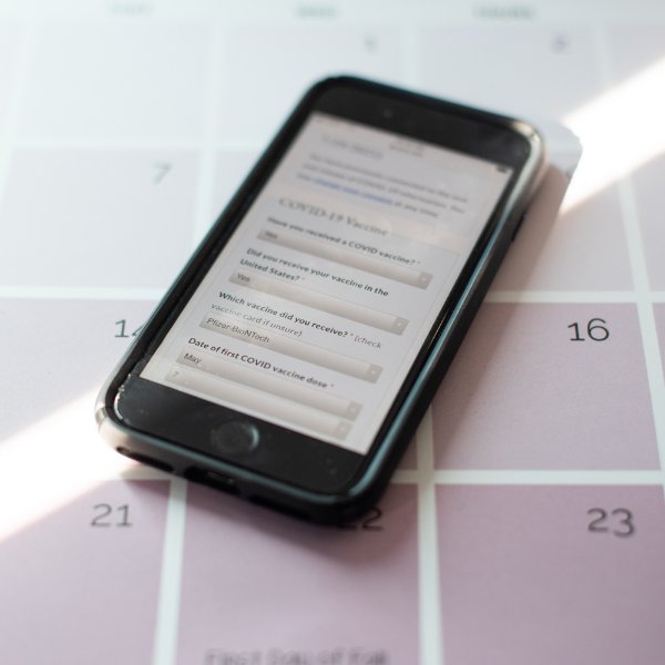 iPhone showing self-assessment page.