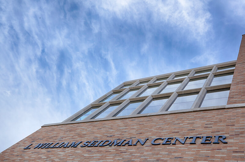 Seidman Center with blue sky background