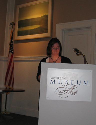 Charlotte Wilmore won the top award in a regional poetry contest held by the Muskegon Museum of Art.