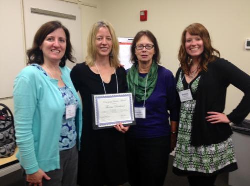 Pictured from left, Women's and Gender Studies professor Julia Mason, Theresa Rowland, Women and Gender Studies Program Director Kathleen Underwood and Brittany Dernberger in Cincinnati.