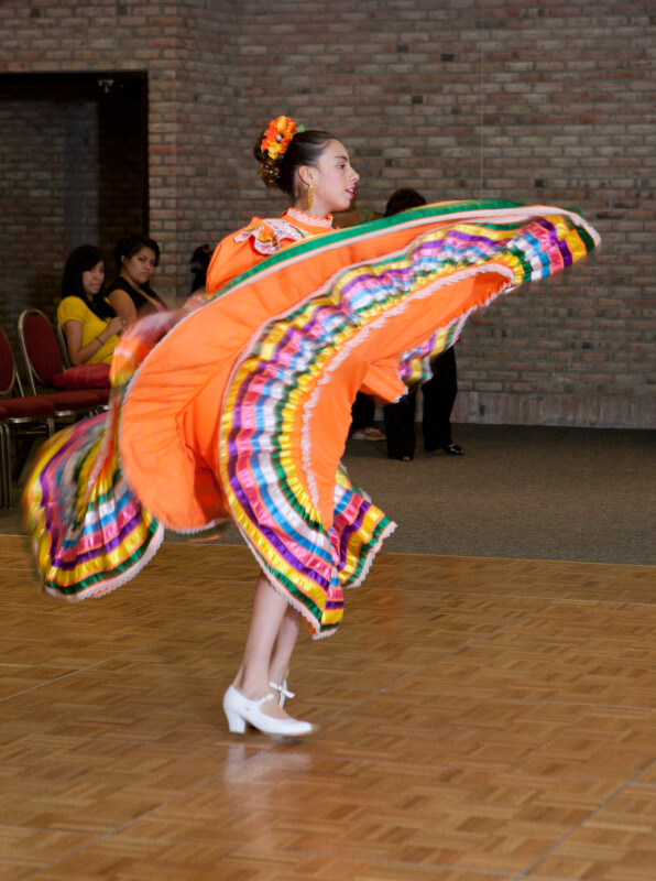 A photo of a woman dancing. 