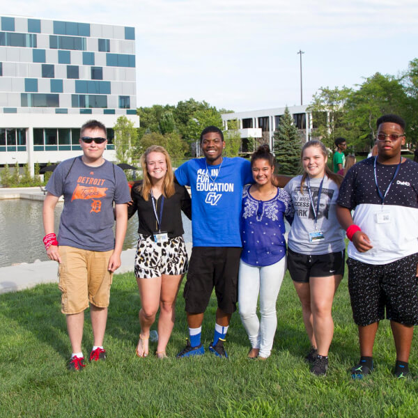 Collin Hale, Kylee Purcell, student ambassador Darrell Lampkin, Janhvi Vyas, Heather Halstead and Lamont Neal (left to right)