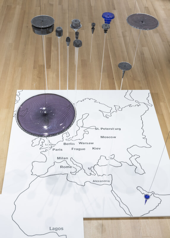 "Global Cities" on display at the Grand Rapids Art Museum in 2015. Photos by Tim Thayer/Robert Hensleigh