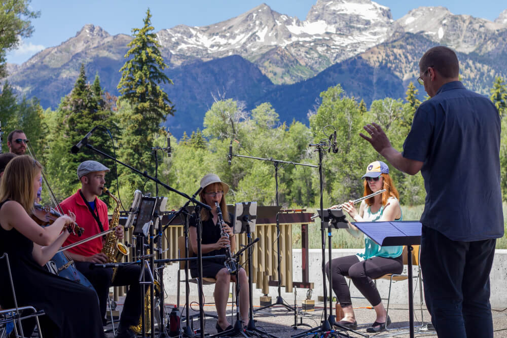 The ensemble performs in Grand Teton National Park.