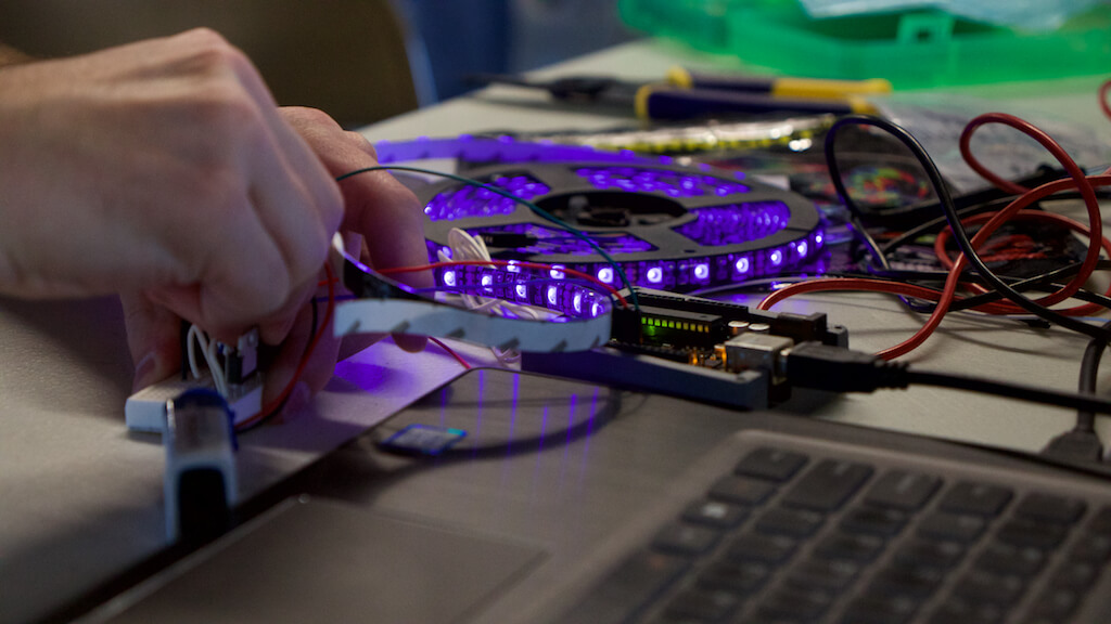 Engineering students design costumes.