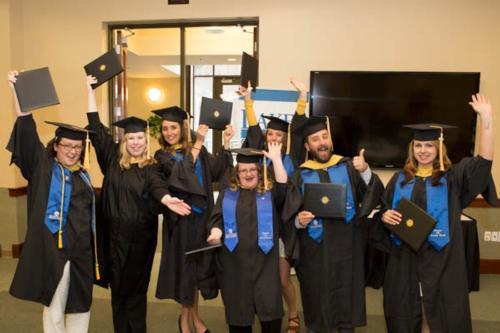 New graduates celebrate in Traverse City during the May 3 commencement.