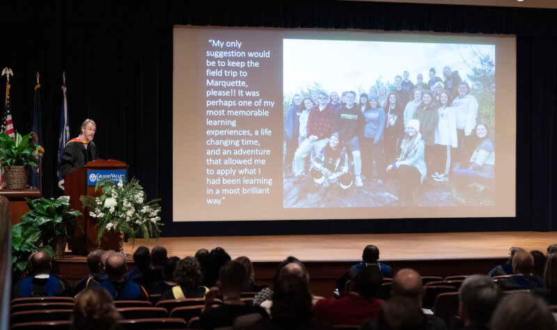 Stephen Mattox, professor of geology, gave the keynote address.
