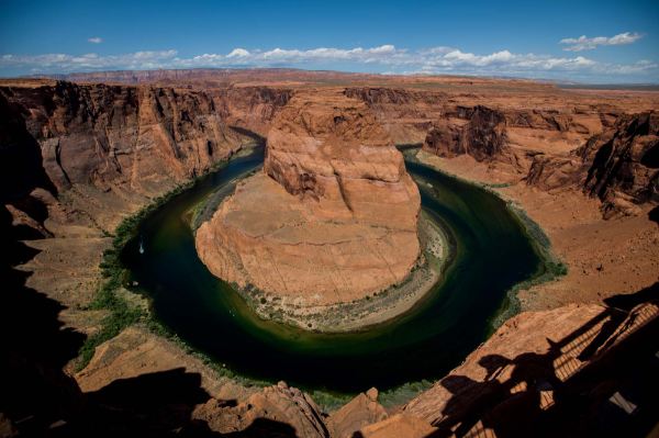 A photo from the overlook of Horseshoe Bend, which students had kayaked before. 