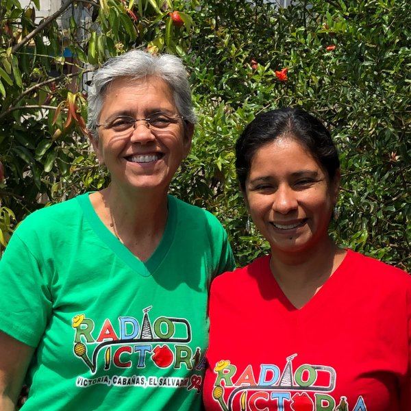 Julie Guevara, left and Paola Leon pictured in El Salvador