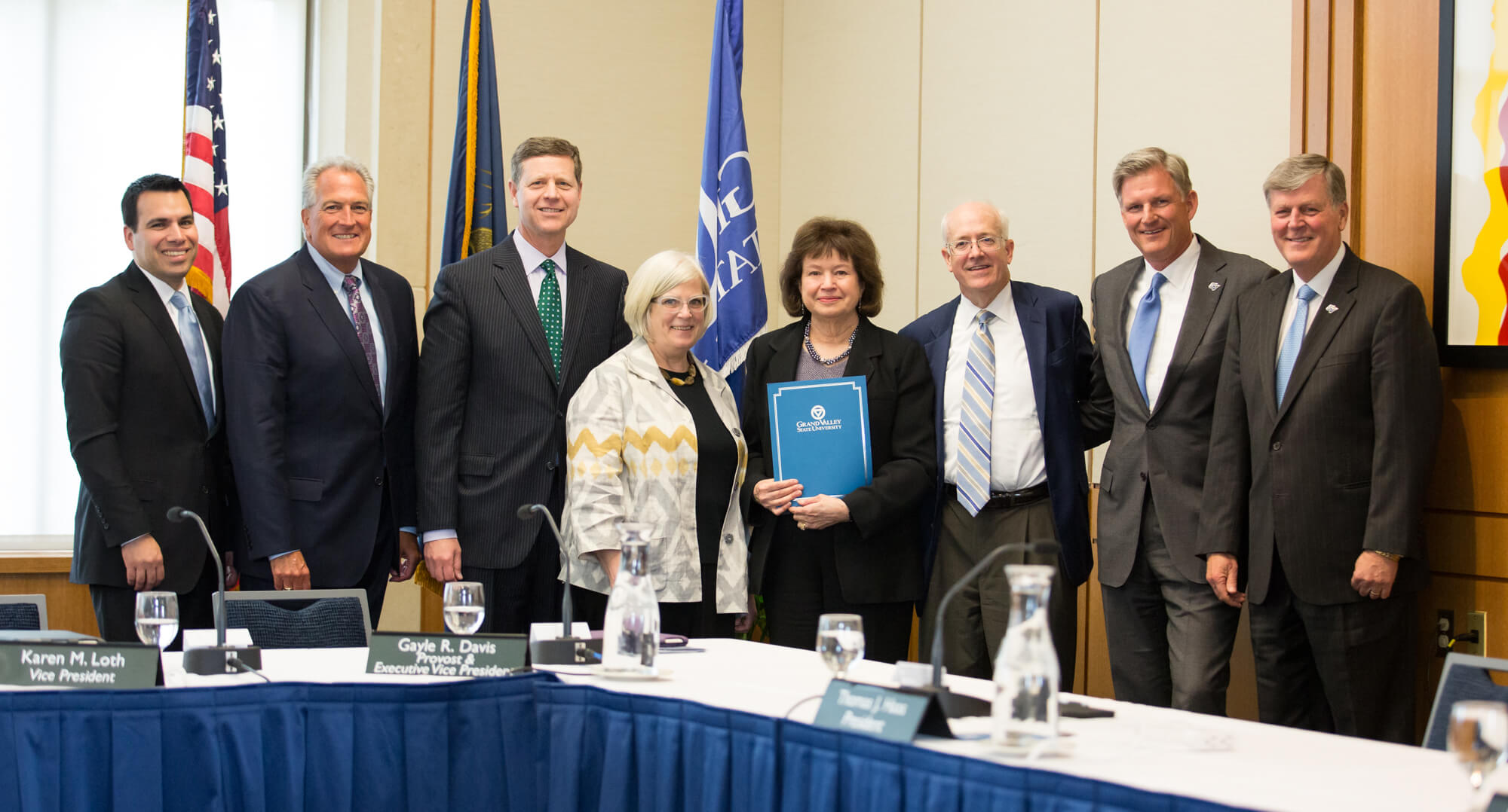Gayle R. Davis, center, was honored for 15 years of service as provost and executive vice president for Academic and Student Affairs.