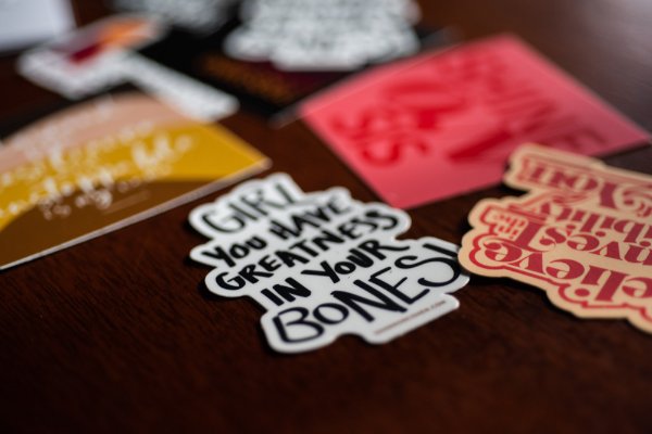 stickers designed by Shannon Cohen are pictured