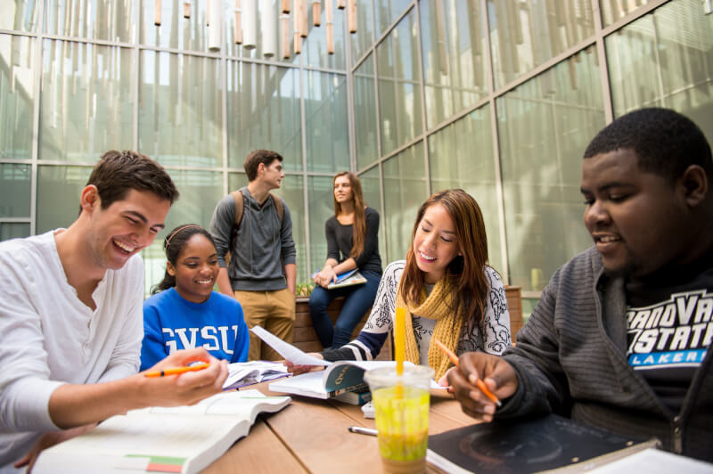 Photo of students studying