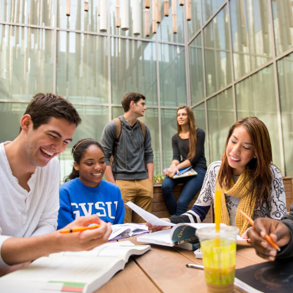 Photo of students studying