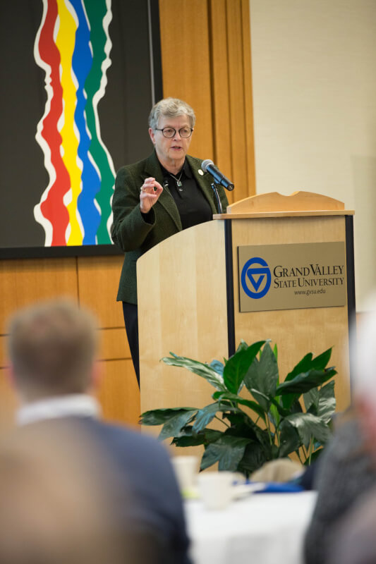 Lou Anna Simon, president of Michigan State University