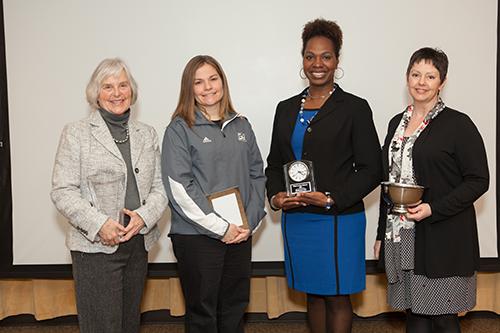 From left are 2013 Celebrating Women award winners: Diana Pace, Kate Harmon, Mitzi Loving Johnson and Colette Seguin Beighley.