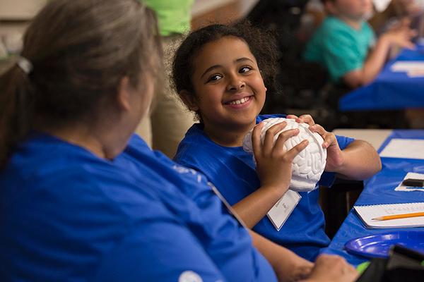 Campers learning how a zombie's brain works. Photo by Jess Weal