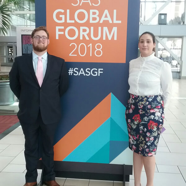 Joe Lorenz and Kayla Hawkins pictured at the 2018 SAS Global Forum.