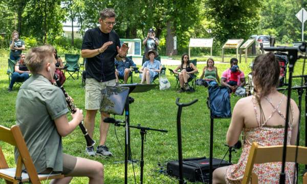 The New Music Ensemble performs at Cuyahoga Valley National Park.
