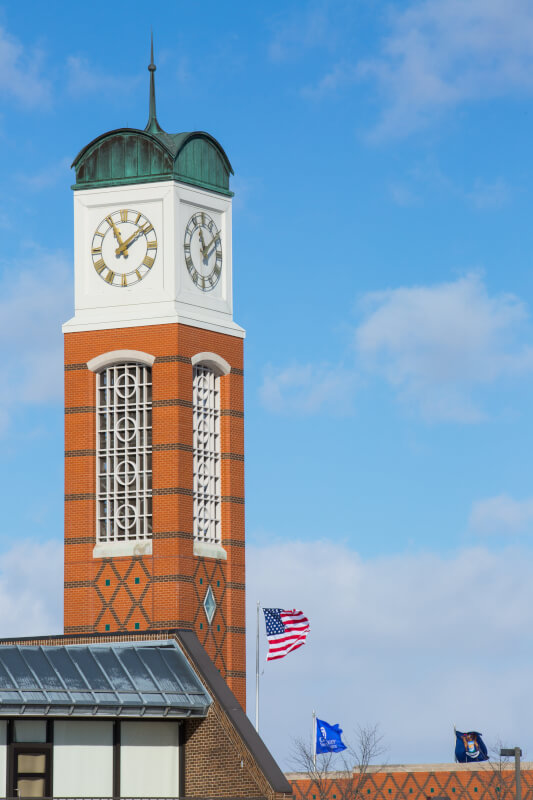 Photo of the carillon tower on the Allendale Campus.