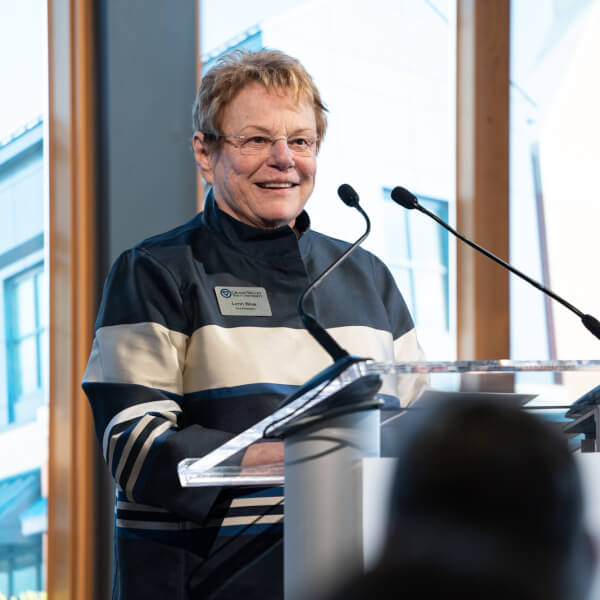 Lynn "Chick" Blue, '86, vice president for Enrollment Development, was honored for a legacy of mentoring students and her support for the university.