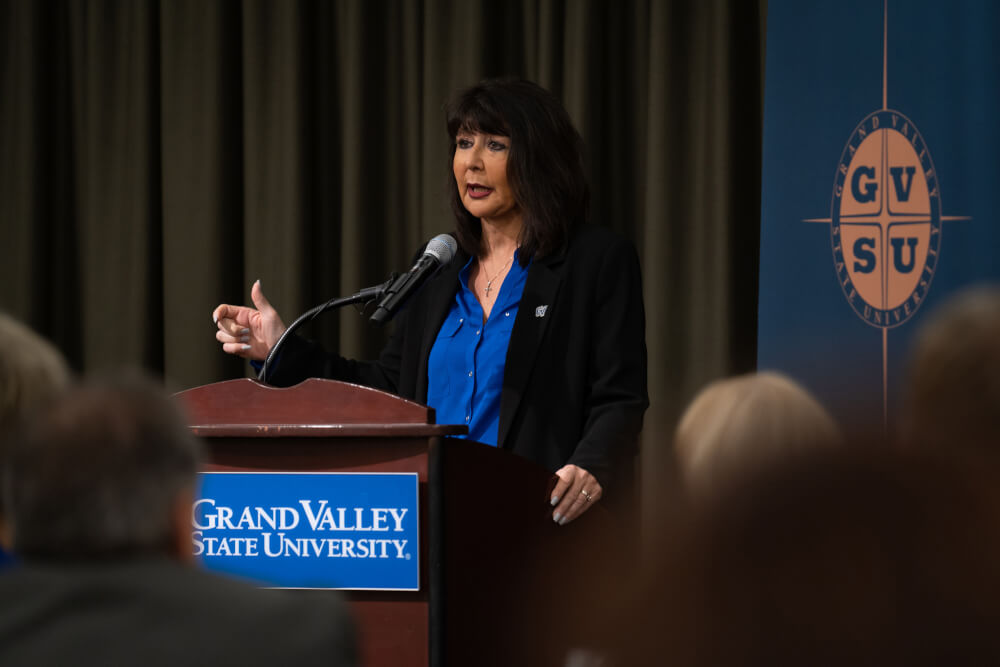 President Mantella at podium