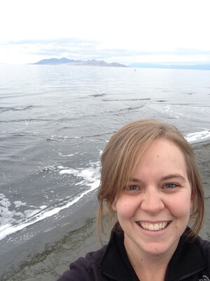 Megan Rodawald on a boat.