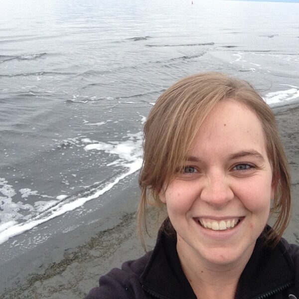 Megan Rodawald on a boat.