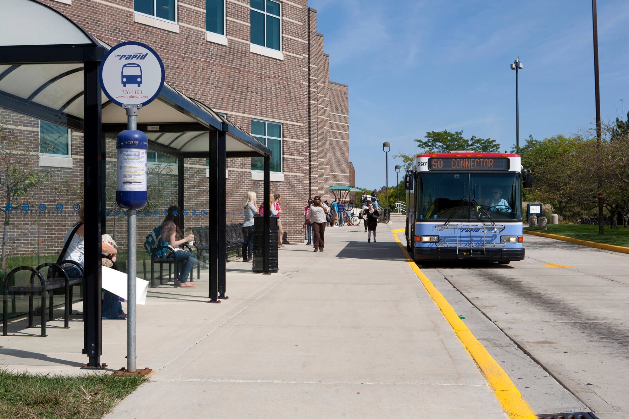 The Route 50 bus on the Allendale Campus.
