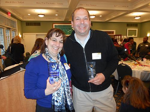 Carolyn Shapiro-Shapin and Scott Stabler received the Outstanding Faculty Award from students in the Freshman Academy Program. 