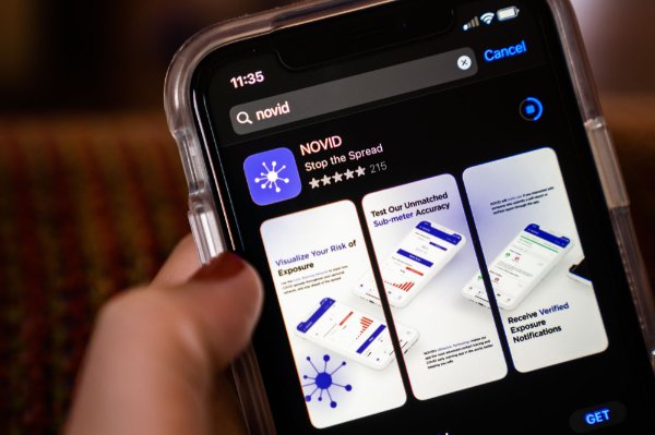 iPhone showing NOVID app.