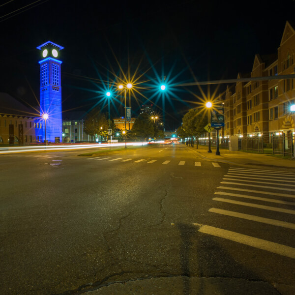 The Beckering Family Carillon Tower at the DeVos Center on the Pew Grand Rapids Campus.