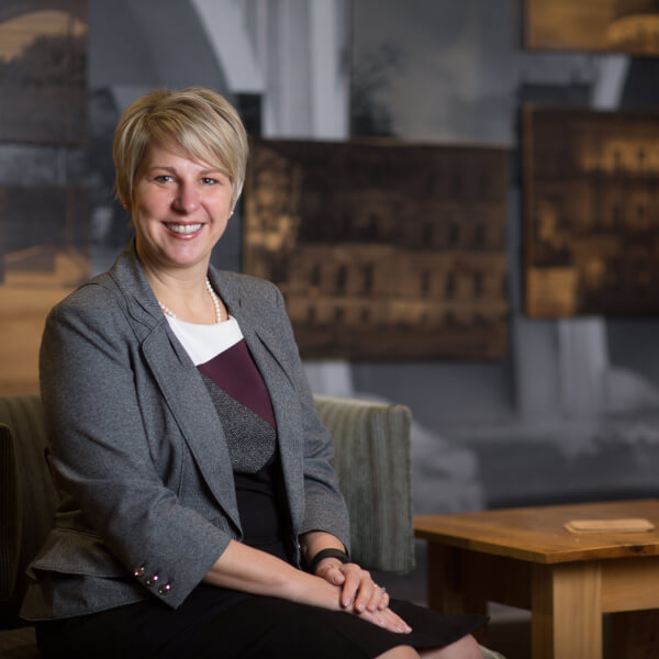 Julie Metty Bennett seated for a portrait.