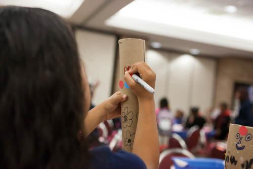A student works on an ArtPrize project in 2013.