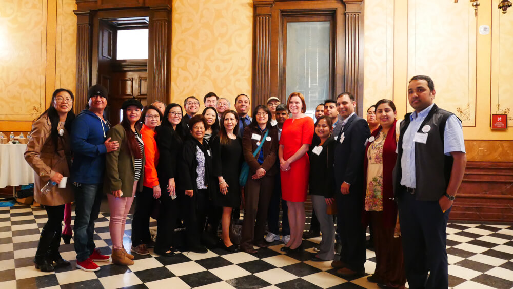 large group of people at Michigan capitol