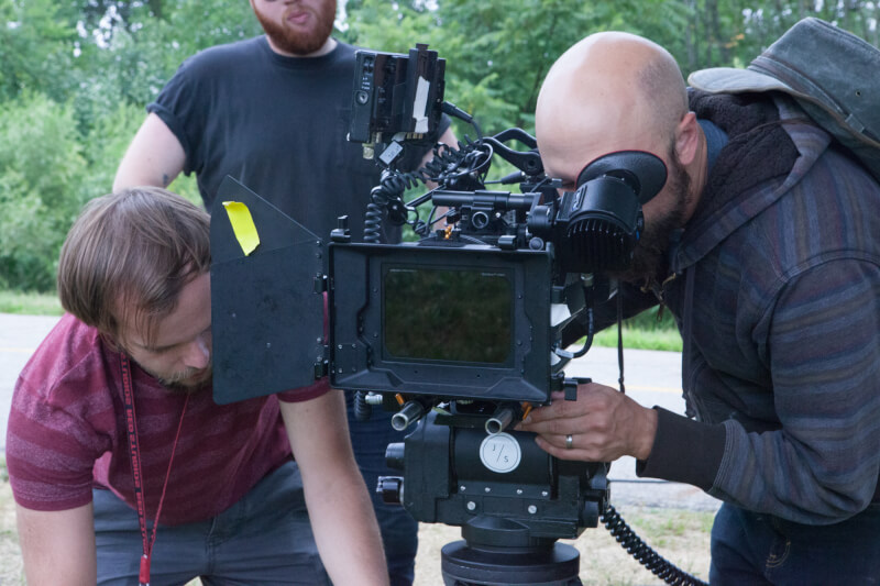 Students working on the set of the Summer Film.