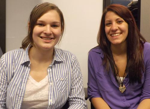 Angela Carollo, Lanthorn advertising manager, left, and Arianna Fuoco, assistant advertising manager