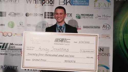 Eric VanMiddendorp is the grand prize winner of the GreenLight Michigan Business Model Competition.