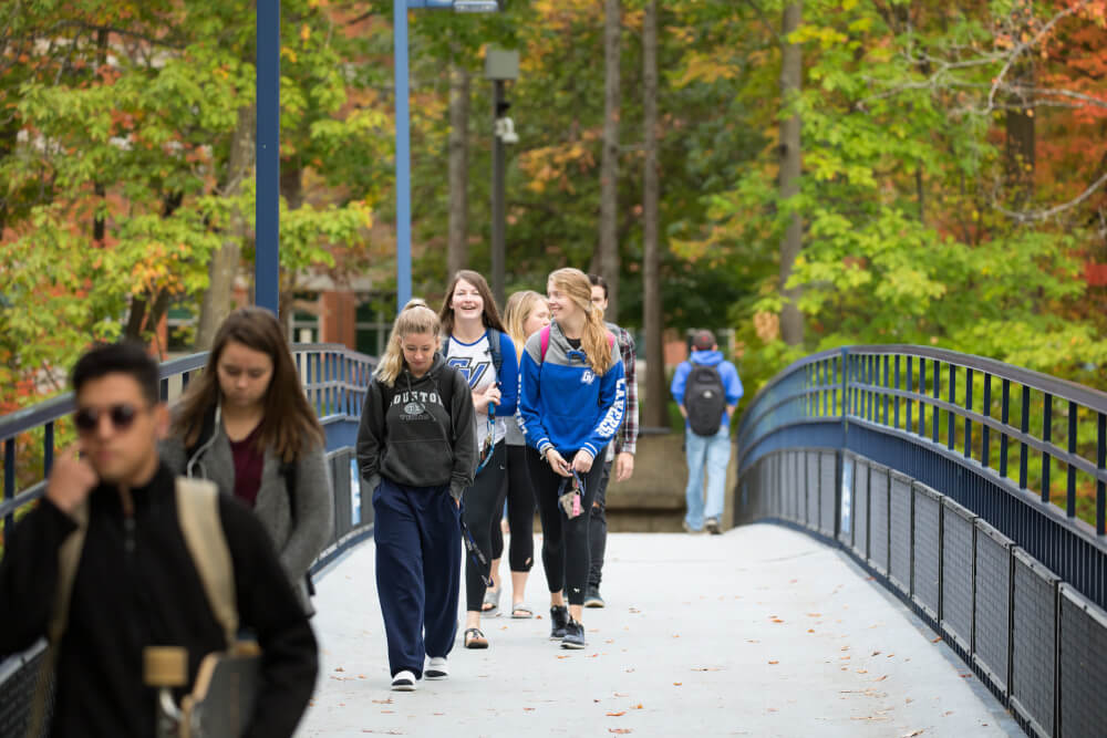 Picture of students walking on the Allendale Campus.
