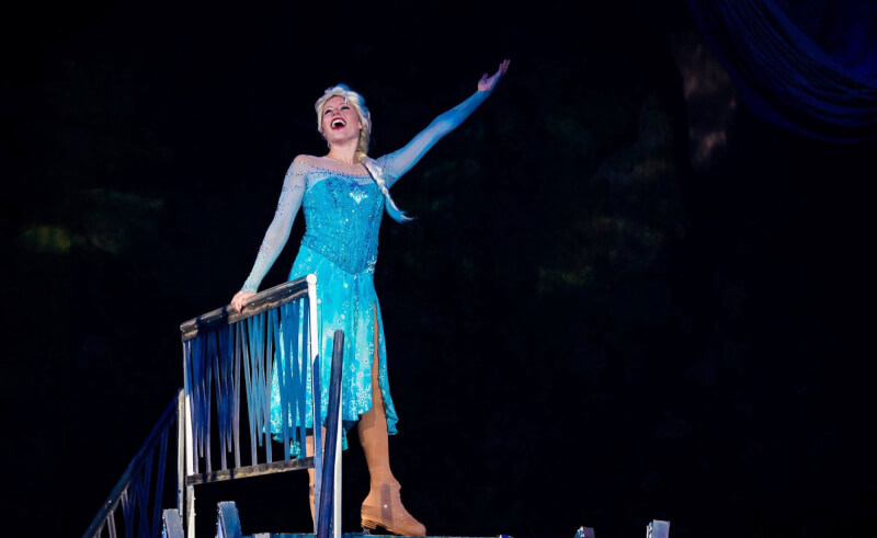 Shanda DeWitt, '10, portrays Elsa from "Frozen" with Disney on Ice.