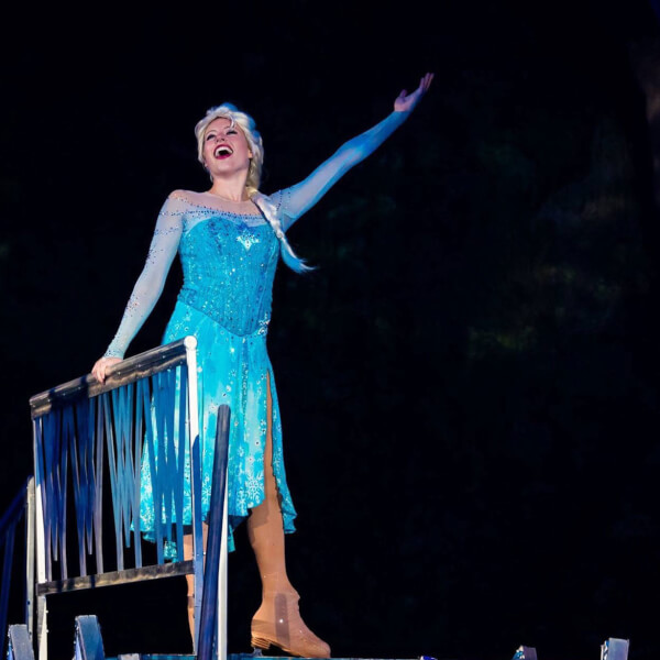 Shanda DeWitt, '10, portrays Elsa from "Frozen" with Disney on Ice.